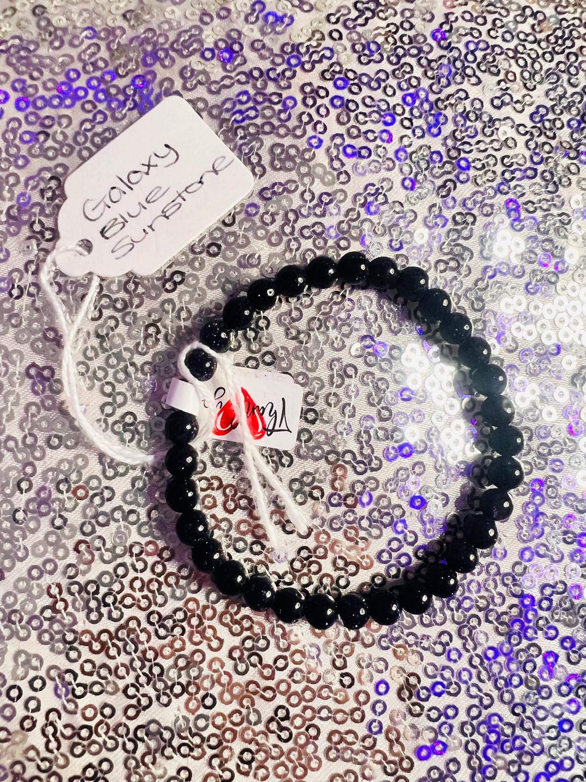 Galaxy Blue Sunstone 8mm Bracelet