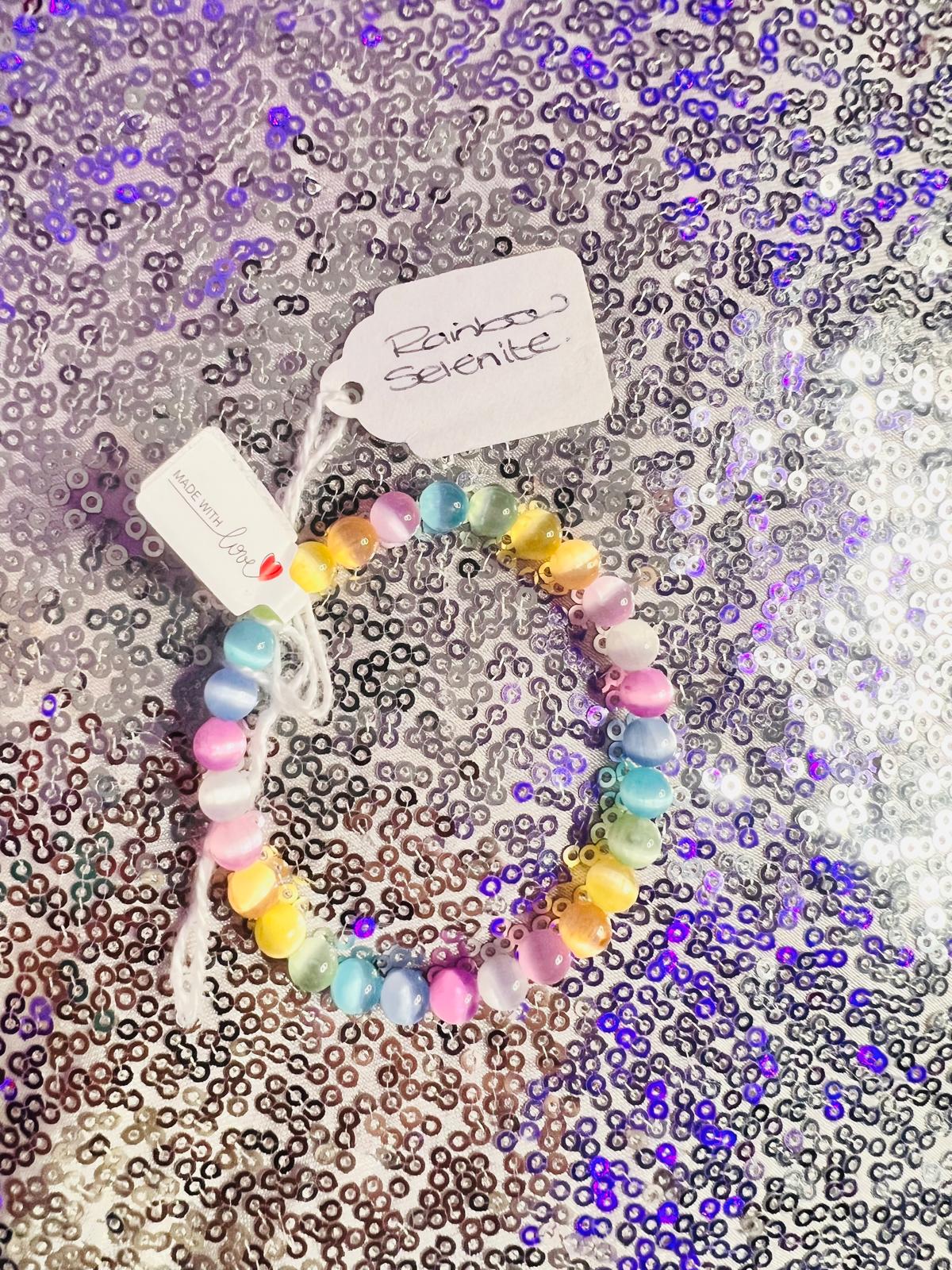 Rainbow Selenite 8mm Bracelet