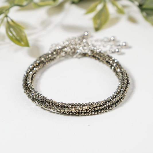 Pyrite Anklet | Natural Faceted Beads | Money Magnet Crystal