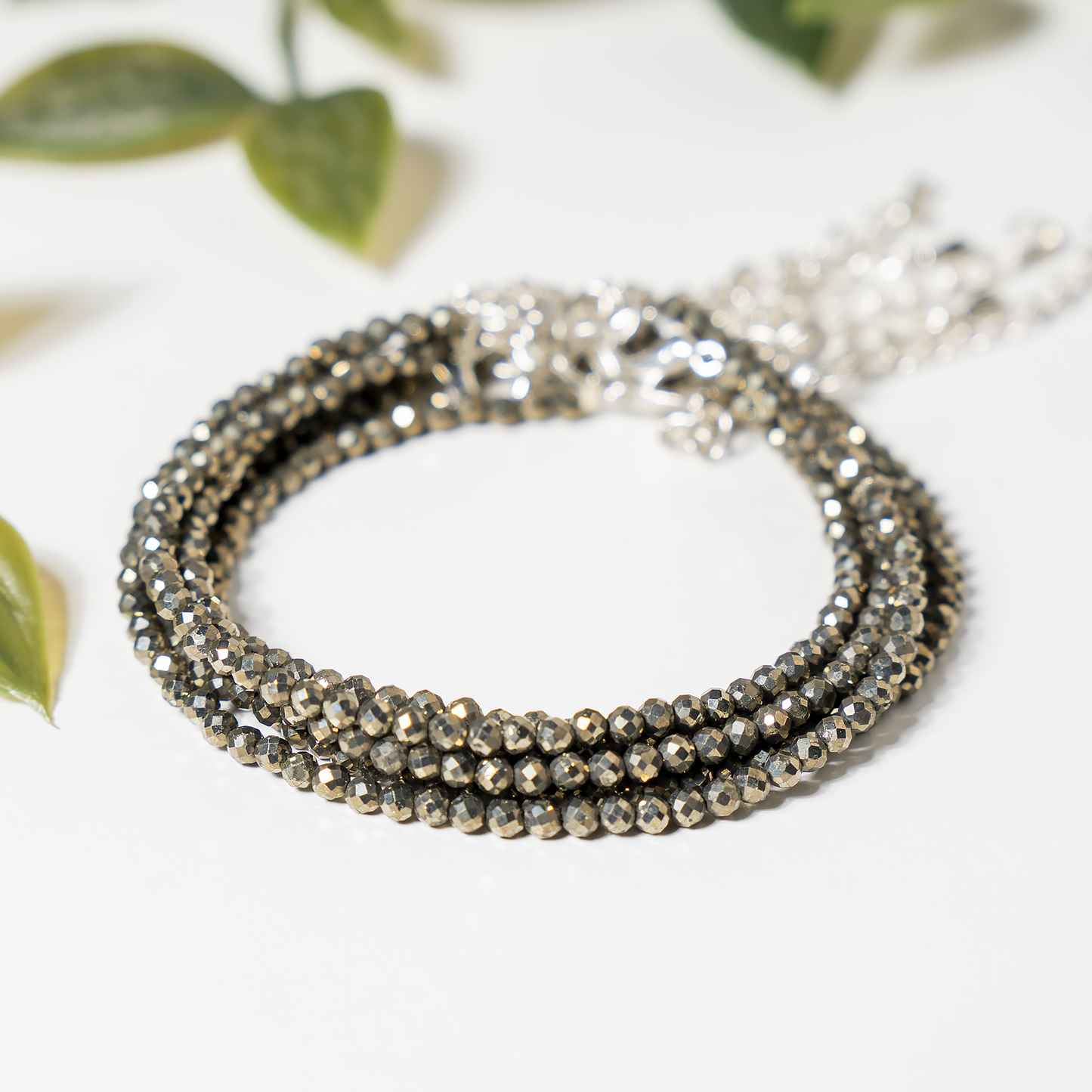 Pyrite Anklet | Natural Faceted Beads | Money Magnet Crystal