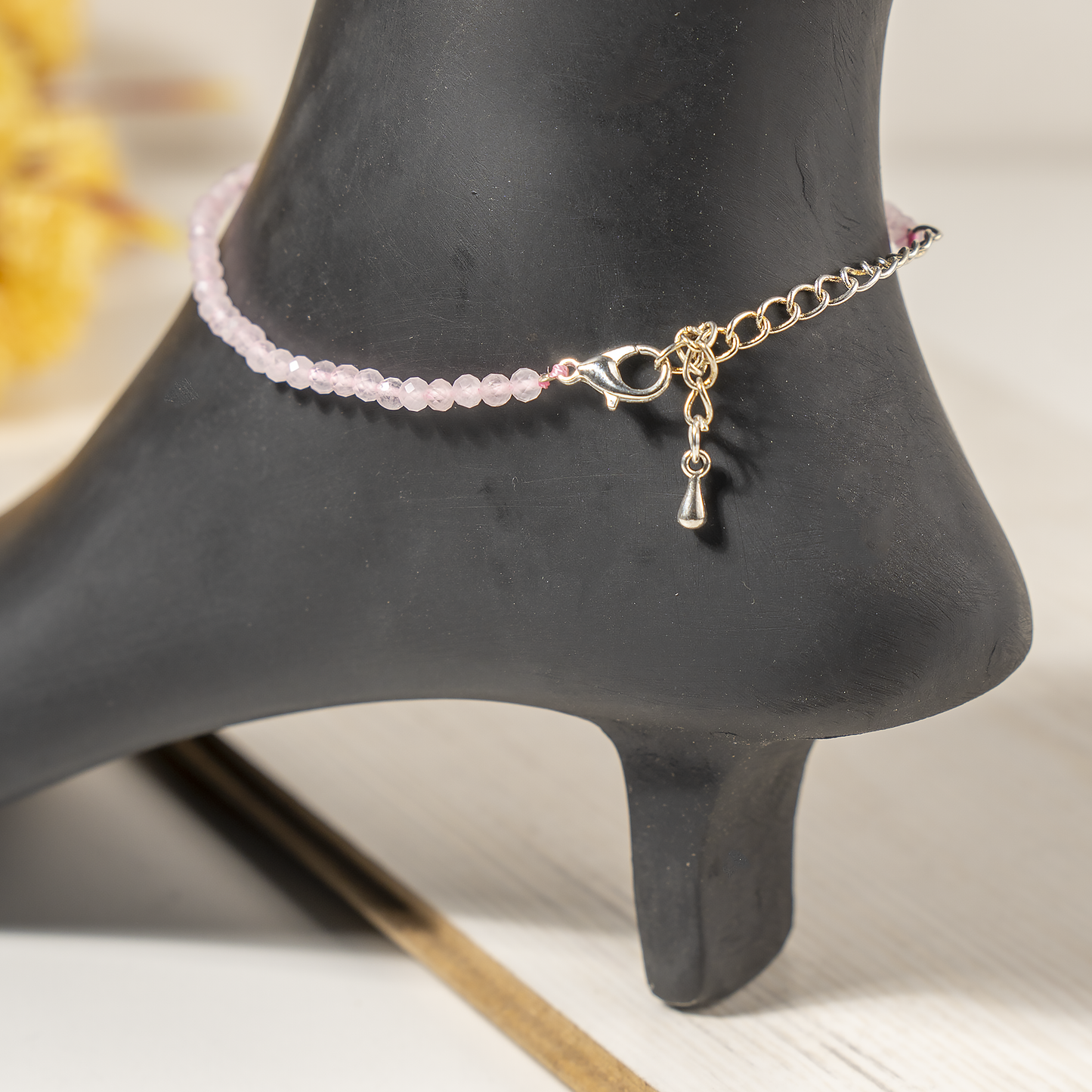 Crystal Anklet | Rose quartz | Energy Healing Accessory
