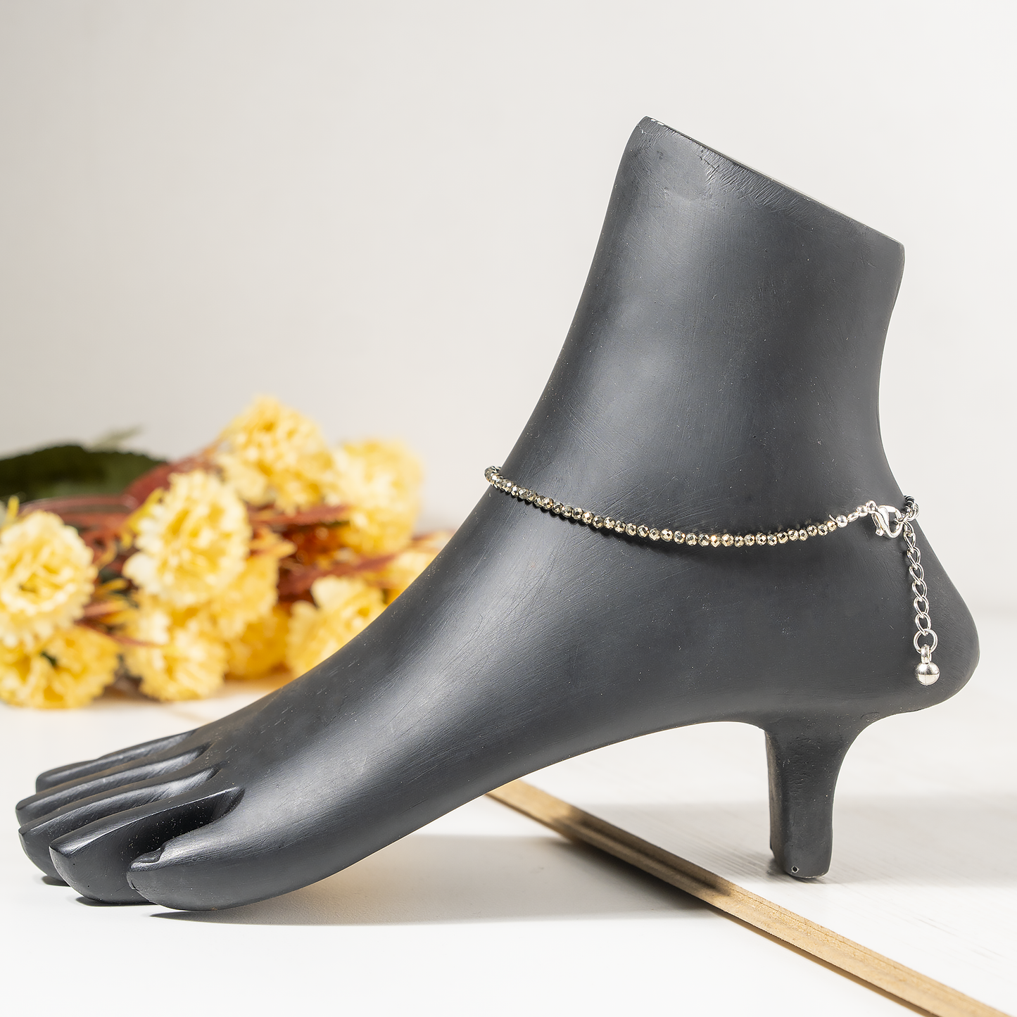 Pyrite Anklet | Natural Faceted Beads | Money Magnet Crystal