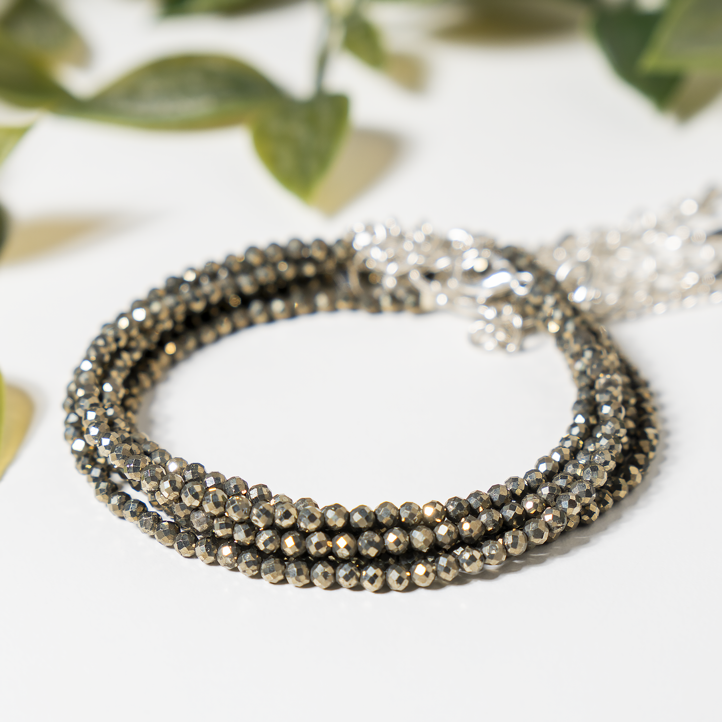 Pyrite Anklet | Natural Faceted Beads | Money Magnet Crystal