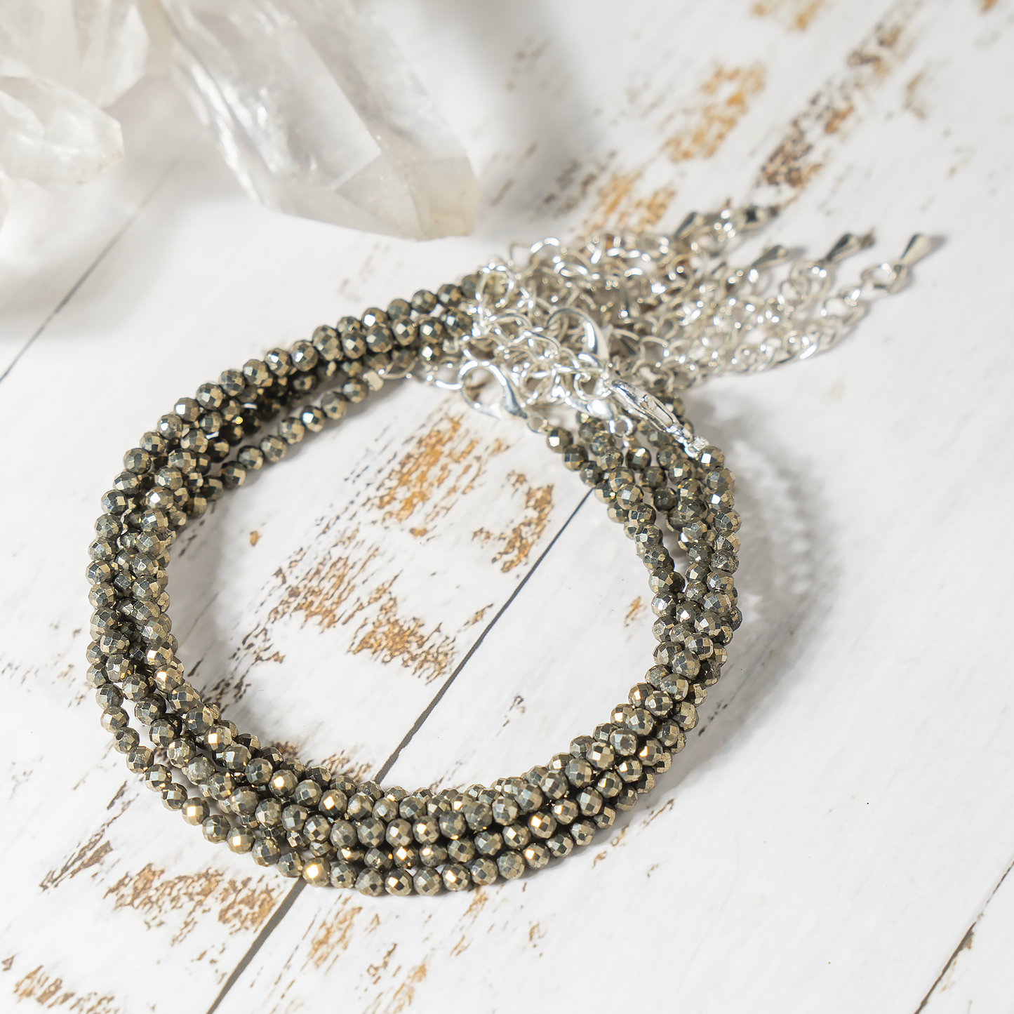 Pyrite Anklet | Natural Faceted Beads | Money Magnet Crystal