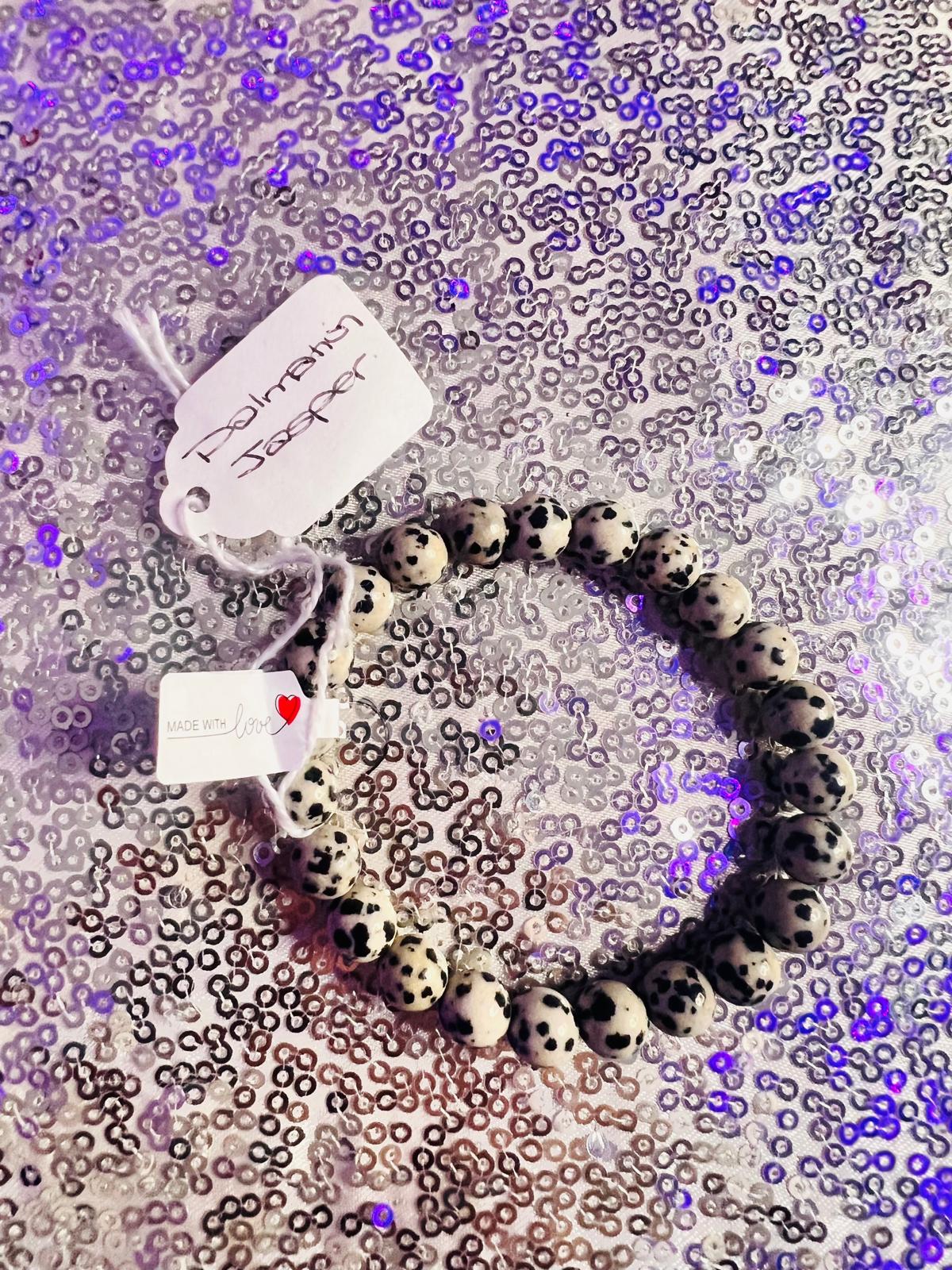Dalmatian Jasper 8mm Bracelet