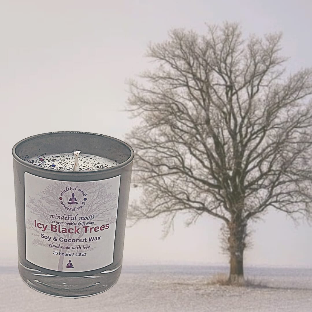 Icy Black Trees Soy & Coconut Candle 20cl by mindeFul mooD