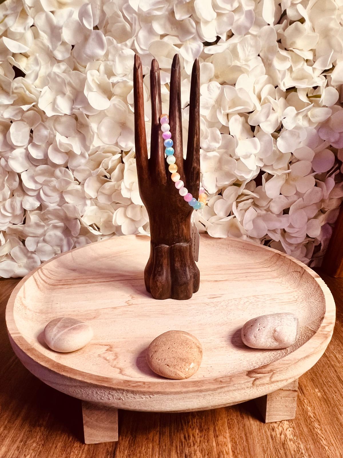 Rainbow Selenite  8mm Bracelet