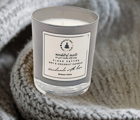Clean Cotton Soy & Coconut Candle 20cl by mindeFul mooD