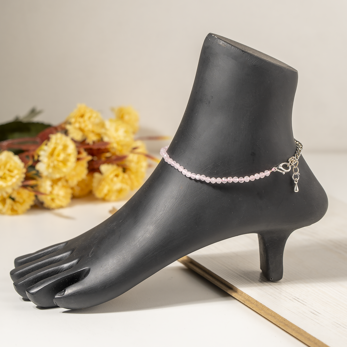 Crystal Anklet | Rose quartz | Energy Healing Accessory