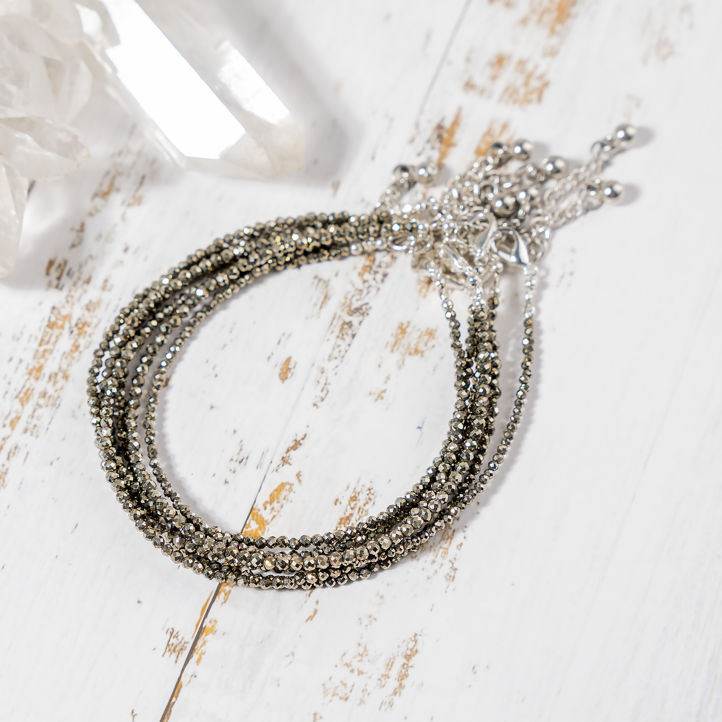 Pyrite Anklet | Natural Faceted Beads | Money Magnet Crystal