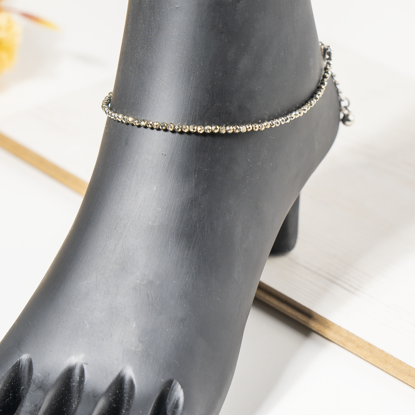 Pyrite Anklet | Natural Faceted Beads | Money Magnet Crystal