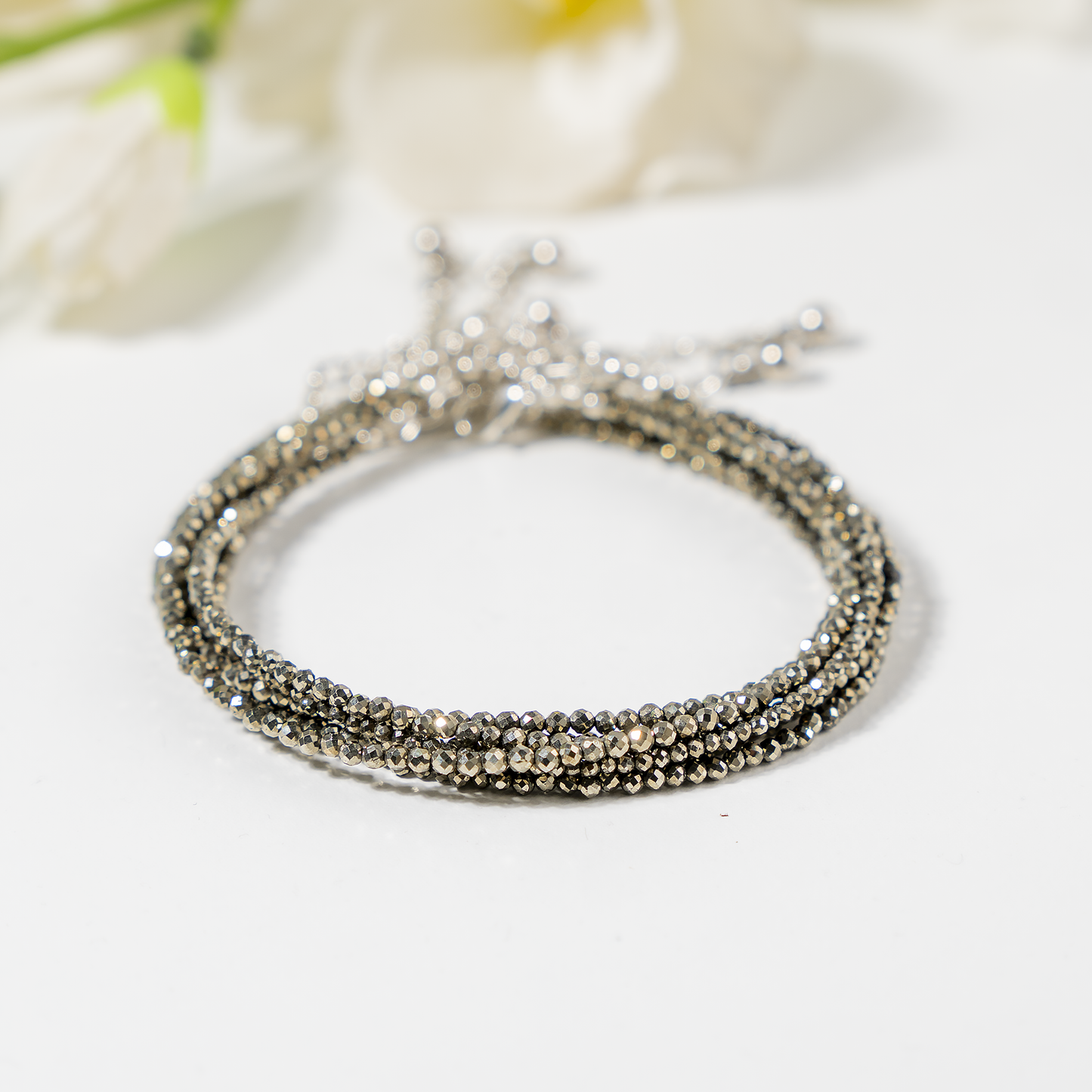 Pyrite Anklet | Natural Faceted Beads | Money Magnet Crystal